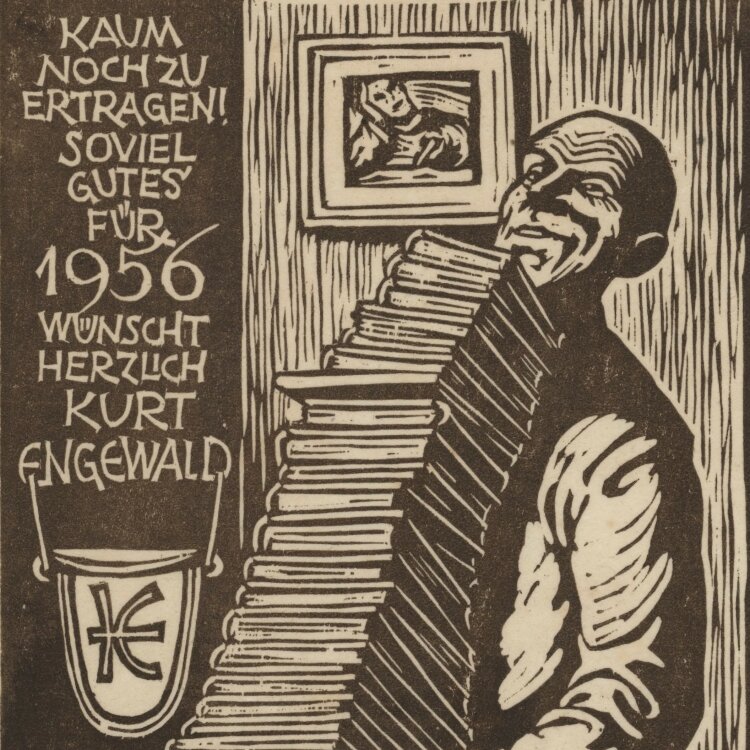 Rudolf Nehmer - Bildnis Kurt Engewald - 1956 - Holzschnitt