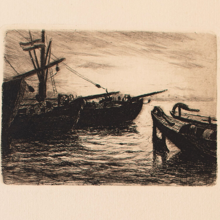 Theodor Joseph Hagen - Am Weiher/ Boote im Hafen - o. J....