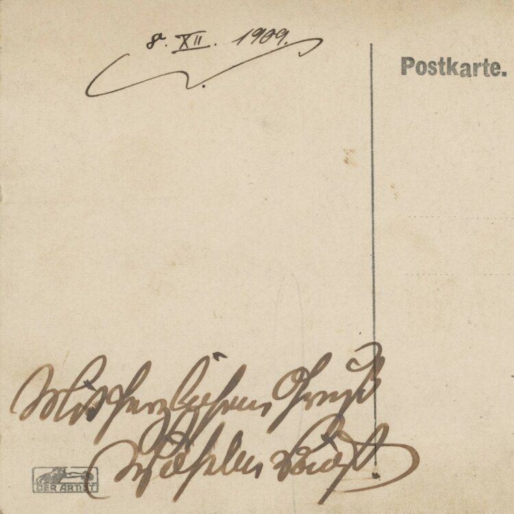 Friedrich Wilhelm Voigt - Autogrammkarte - 08.12.1909