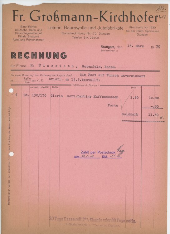 Firma M. Winzrieth (Kaufhaus)an Fr....