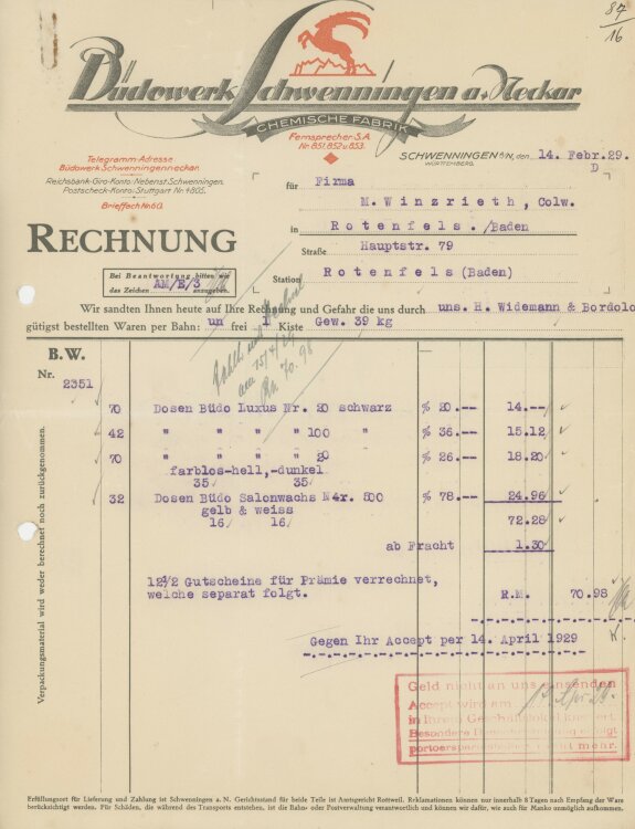 Firma M. Winzrieth (Kaufhaus)an Büdowerk...