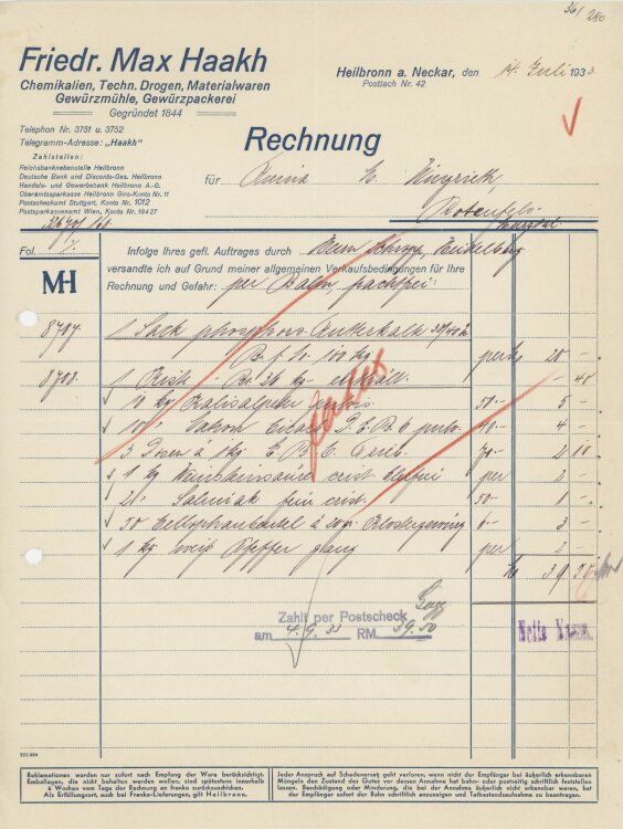 Firma M. Winzrieth (Kaufhaus)an Friedr. Max Haakh-...