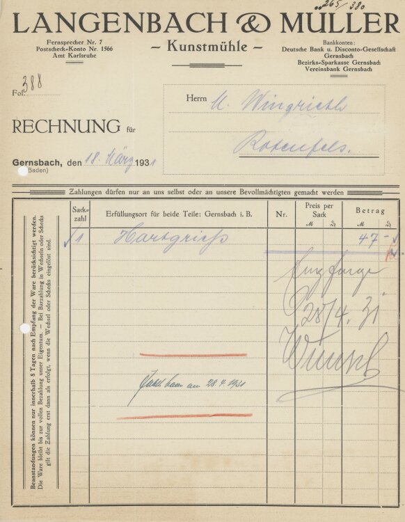 Firma M. Winzrieth (Kaufhaus)an Langenbach &...