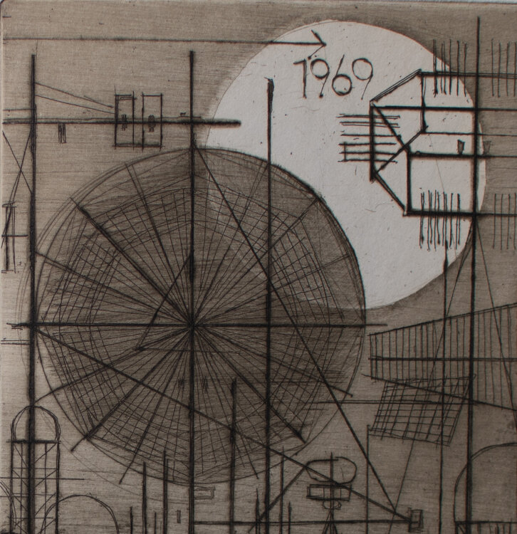 Otto Eglau - Abstrakte Komposition - 1968 - Farbradierung