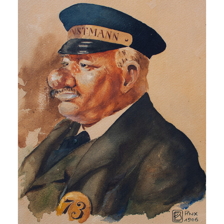 Monogrammist E. B. - Muck, der Dienstmann - 1906 - Aquarell