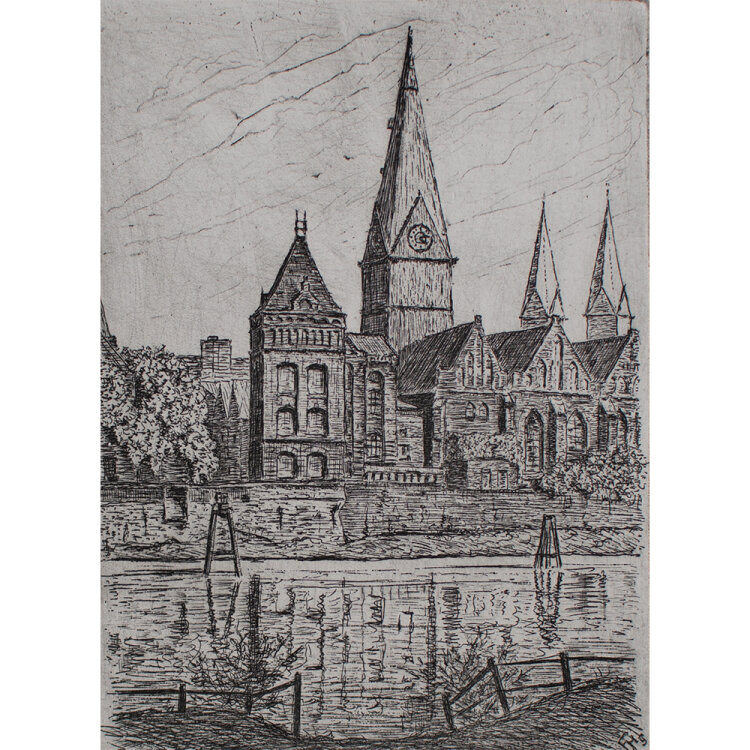 Hans J. Hoffmann - Bremen, Liebfrauenkirche - 1945 - Radierung