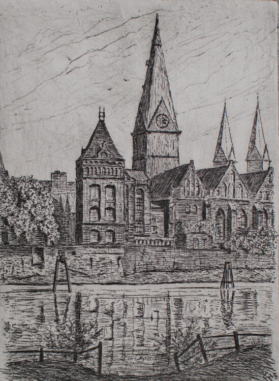 Hans J. Hoffmann - Bremen, Liebfrauenkirche - 1945 - Radierung