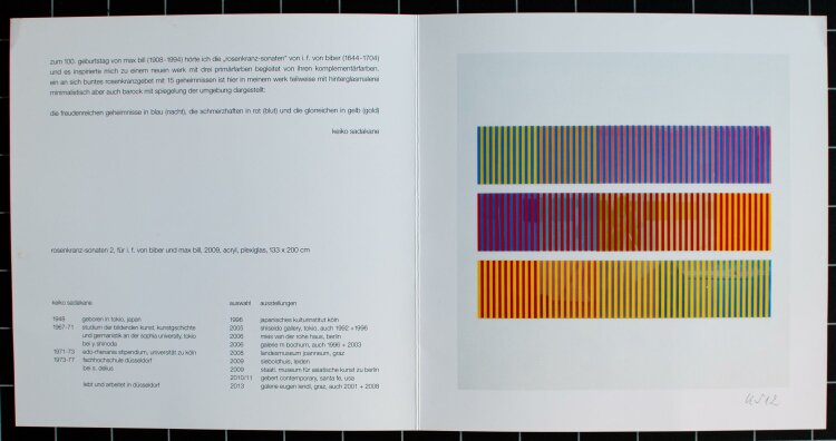 Keiko Sadakane - Kopie Rosenkranz Sonata 2 (für I.F. von Biber und Max Bill) 2009 - 2012 - Offsetdruck
