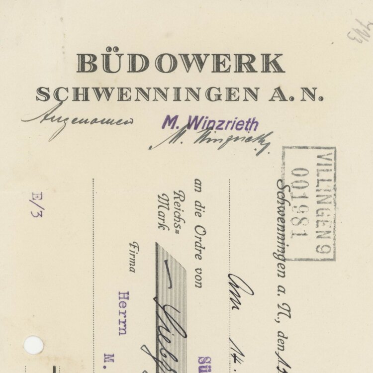 Büdowerk - Prima-Wechsel - 14.04.1929