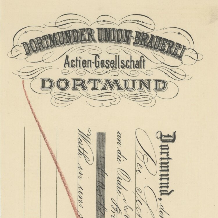 Dortmunder Union-Brauerei AG - Prima-Wechsel - 24.01.1901