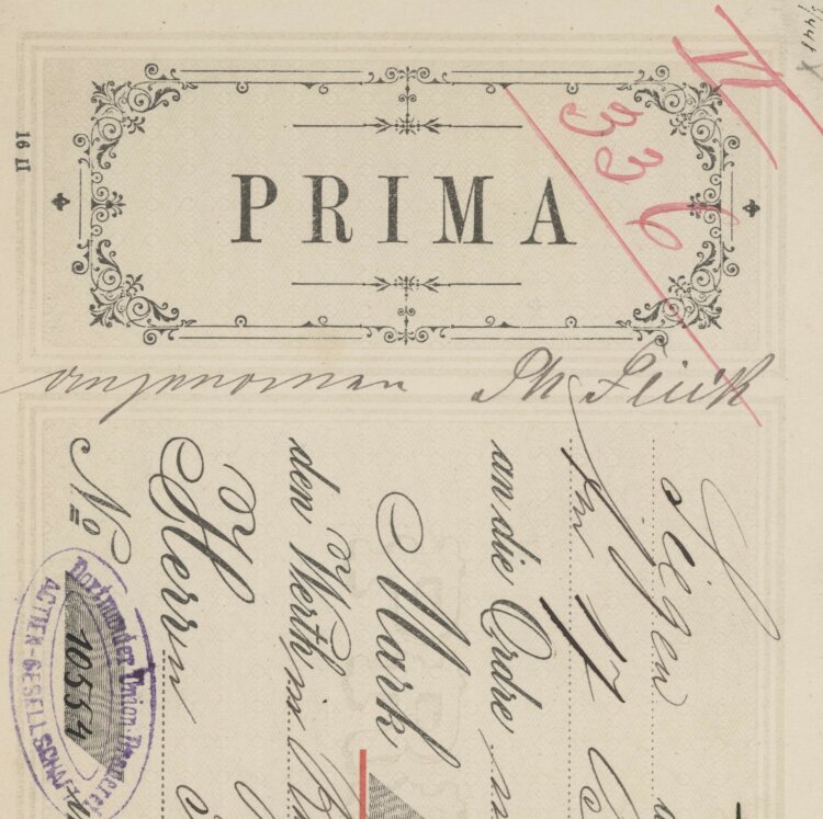 Dortmunder Union-Brauerei AG - Prima-Wechsel - 17.10.1887