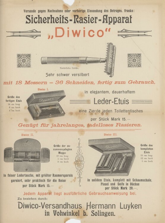 Diwico-Versandhaus Hermann Luyken - Werbung - ohne Jahr