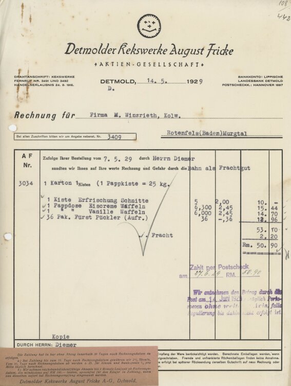 Firma M. Winzrieth (Kaufhaus)an Tüllfabrik...