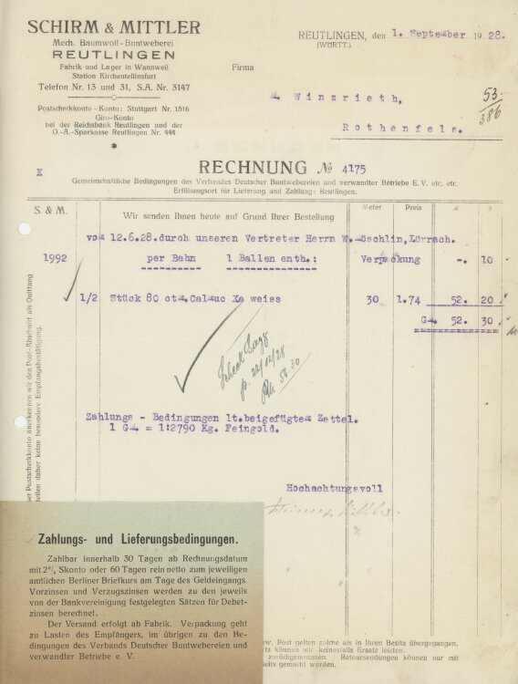 Firma M. Winzrieth (Kaufhaus)an Schirm & Mittler...