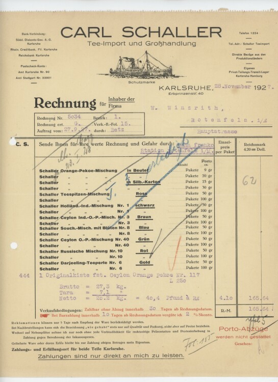 Firma M. Winzrieth (Kaufhaus)an Kleiderfabrik Schulten-...