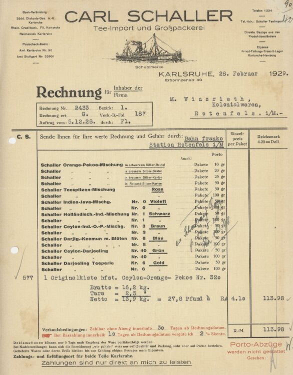 Firma M. Winzrieth (Kaufhaus)an Kleiderfabrik Schulten-...