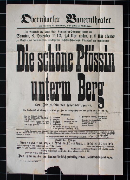 Michael Gundinger - Theaterplakat/Aushang - 08.12.1912