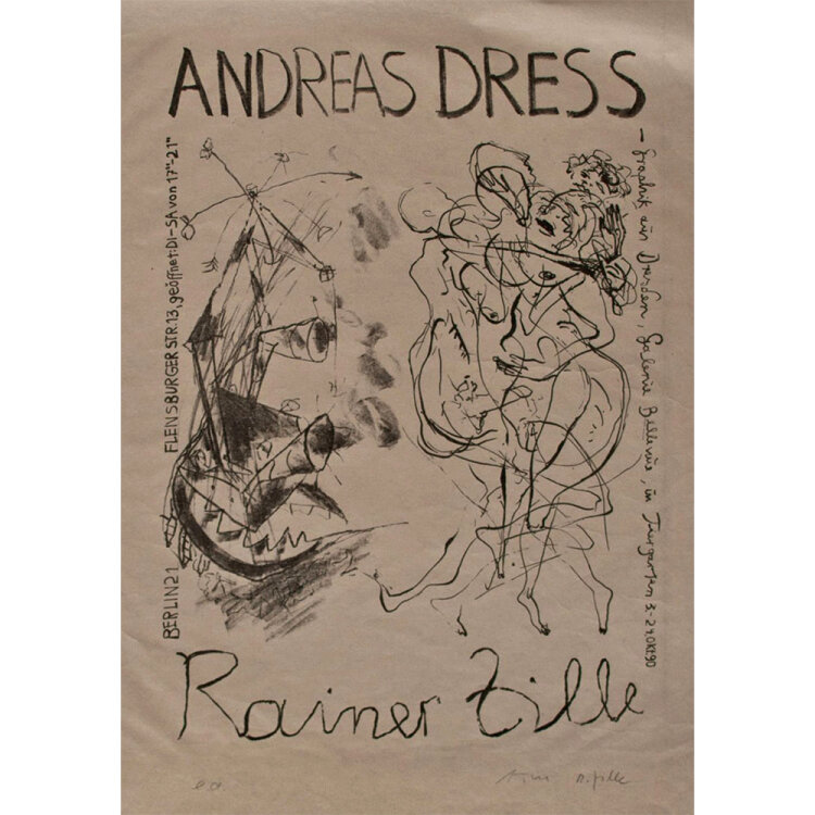 Andreas Dress - Ausstellungsplakat Dresden - 1990 -...