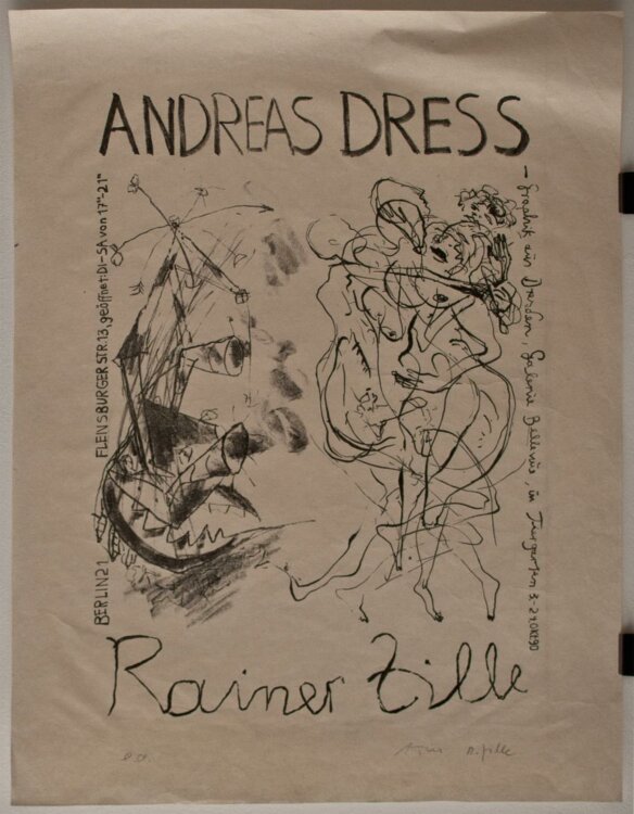 Andreas Dress - Ausstellungsplakat Dresden - 1990 -...