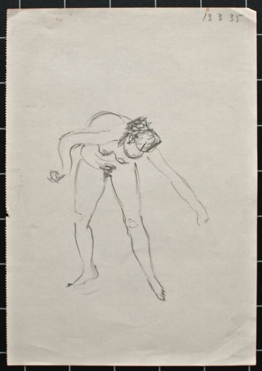 Max Schwimmer - Frauenakt, Studie - 1935 - Bleistiftzeichnung auf Skizzenpapier