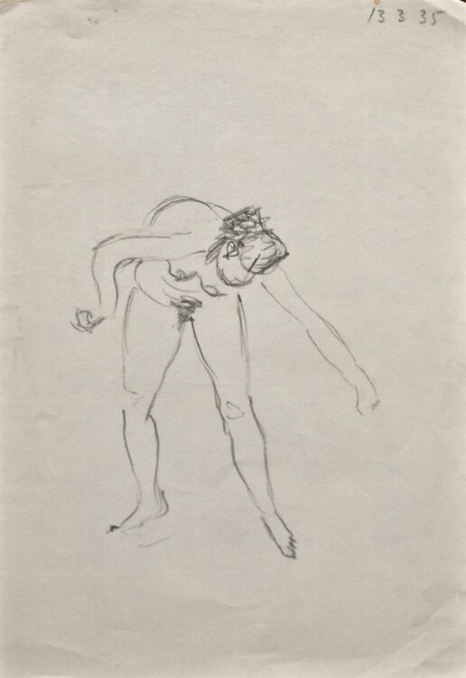 Max Schwimmer - Frauenakt, Studie - 1935 - Bleistiftzeichnung auf Skizzenpapier