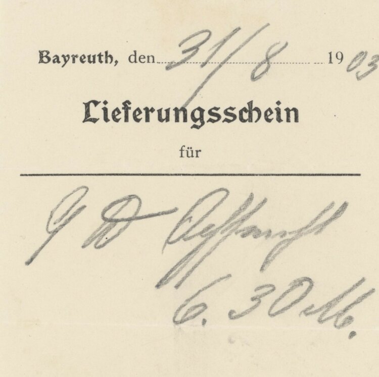 Christian Reuschel - Rechnung - 31.8.1903