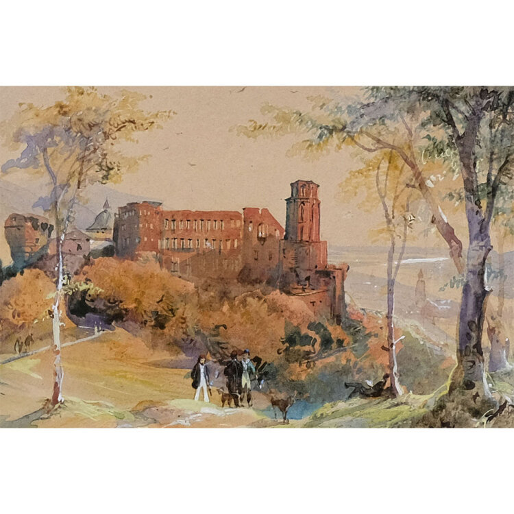 Caspar Scheuren - Heidelberger Schloss - o.J. - Aquarell, Feder und Gouache