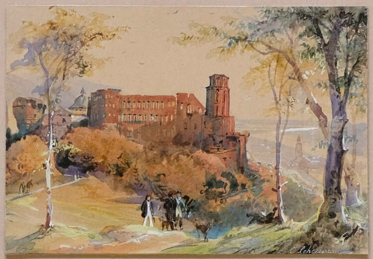 Caspar Scheuren - Heidelberger Schloss - o.J. - Aquarell, Feder und Gouache