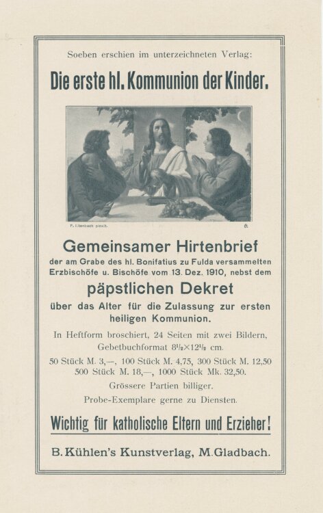 B. Kühlen´s Kunstverlag - Werbung - 1910