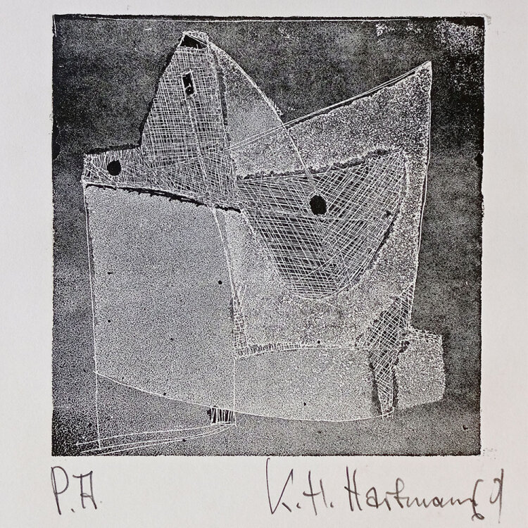 Karl-Heinz Hartmann-Oels - Abstrakte Komposition - 1969 - Radierung