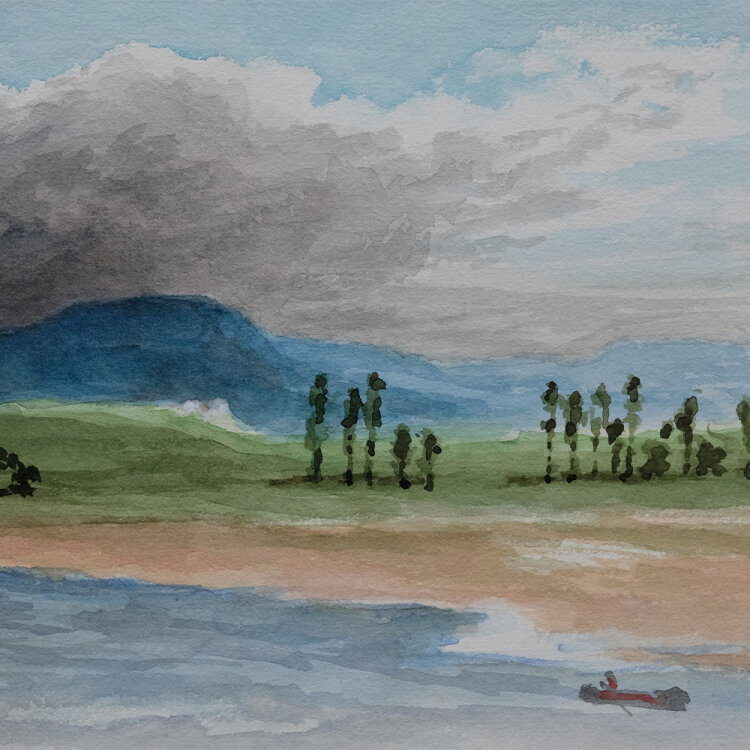 unbekannt - Flußlandschaft - ohne Jahr - Aquarell