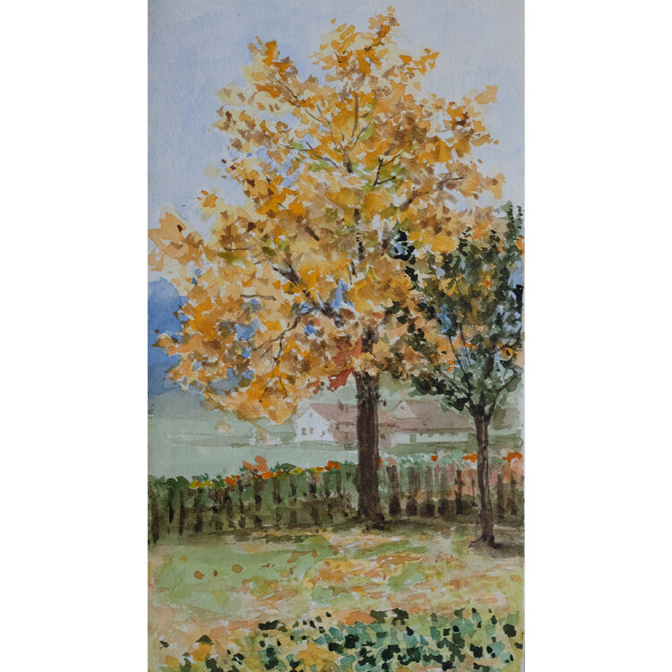 unbekannt - Herbst in den Bergen - 1897 - Aquarell