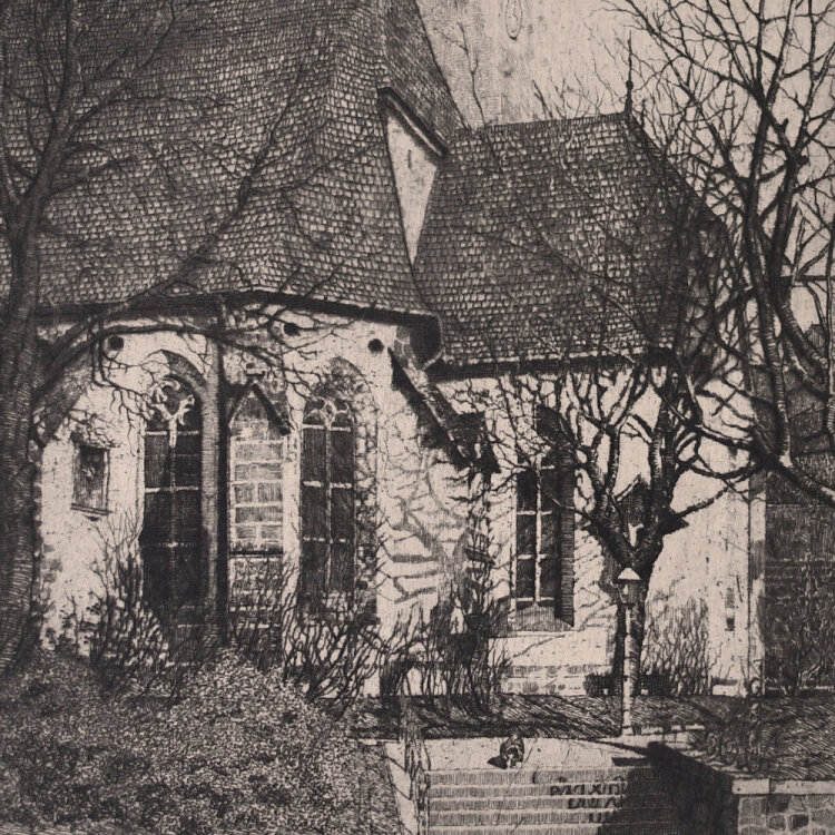 Max von Scherer - Kirche in Sievering - 1918 - Radierung...