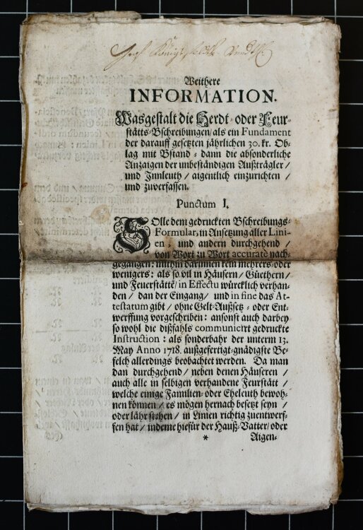 ohne Nennung eines Urhebers - Informationsblatt - 22.08.1719