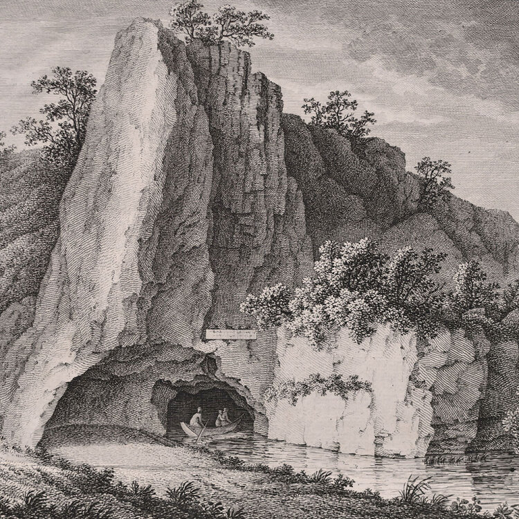 August Seyffer - Die Friedrichs Höhle zu Ehrenfels - undatiert - Kupferstich auf Büttenpapier