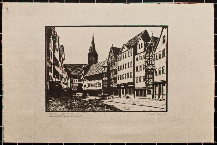 Anton Laar - Wertheim Markplatz - 1931 - Holzschnitt