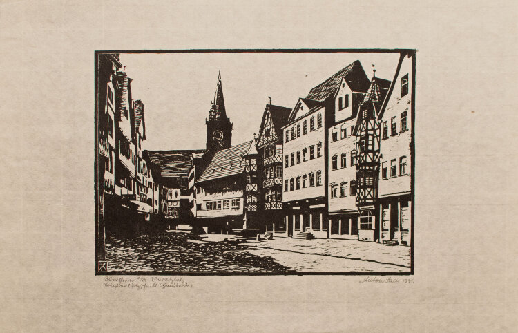 Anton Laar - Wertheim Markplatz - 1931 - Holzschnitt