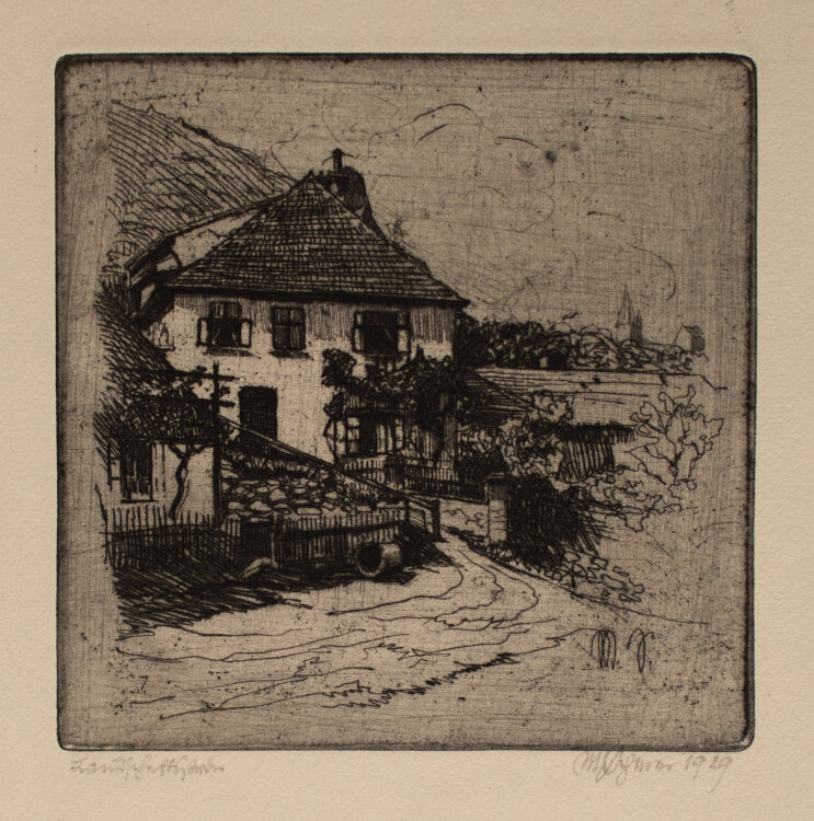 Max von Scherer - Landschaftsstudie - 1919 - Radierung mit Plattenton