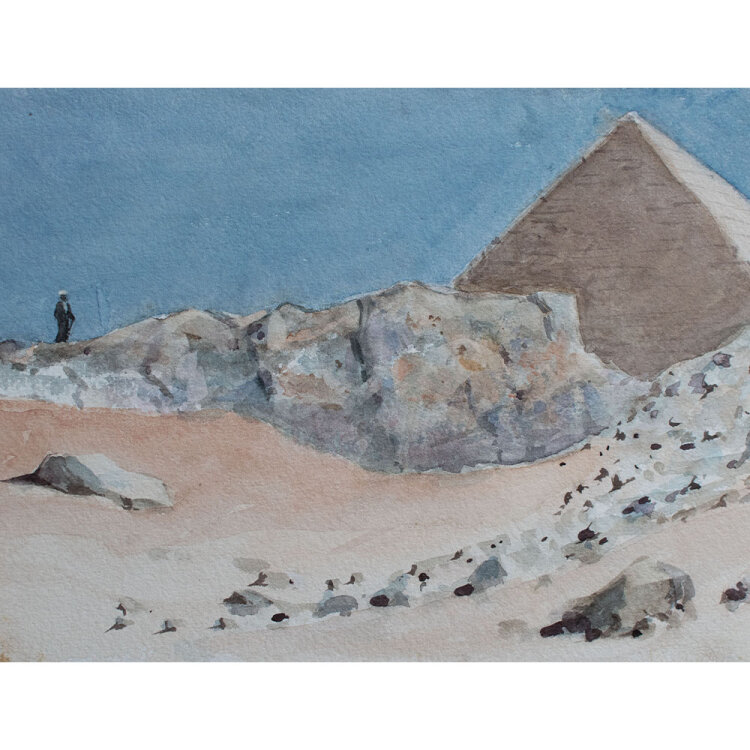 unbekannt - Pyramiden von Gizeh - undatiert - Aquarell...