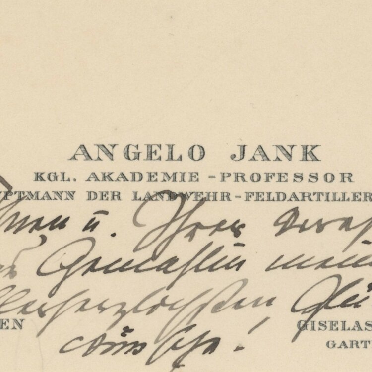 Angelo Jank - Karte - 1913