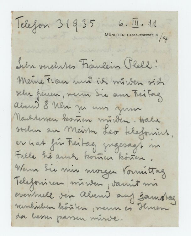 Fritz Osswald - Brief - 06.03.1911