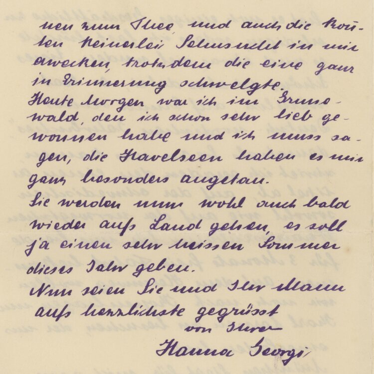 Hanna Georgi - Kondolenzbrief - 21.06.1914