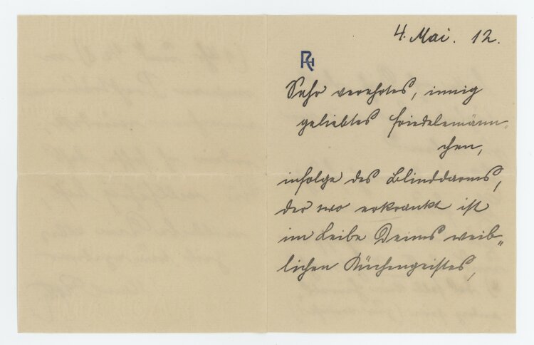 Hans Roth - Brief - 04.05.1912