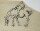 Wilhelm Danz - weidendes Pferd - Tusche auf Pergamentpapier - o. J.