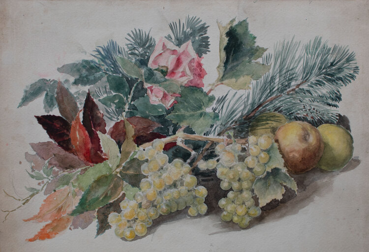 unbekannt - Herbst in Traunsteig - 1890 - Aquarell über Bleistift