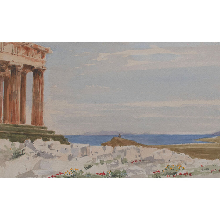 unbekannt - Akropolis von Athen - undatiert - Aquarell