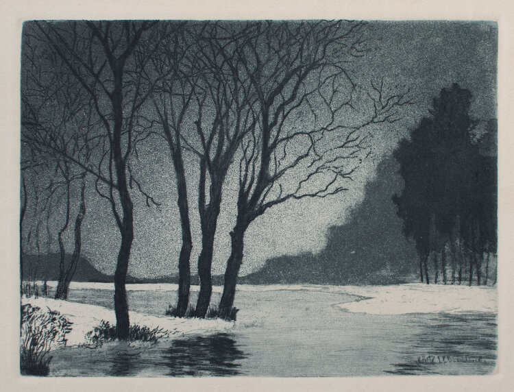 Fritz Lederer - Winter am See - 1906 - Radierung