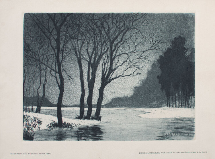 Fritz Lederer - Winter am See - 1906 - Radierung