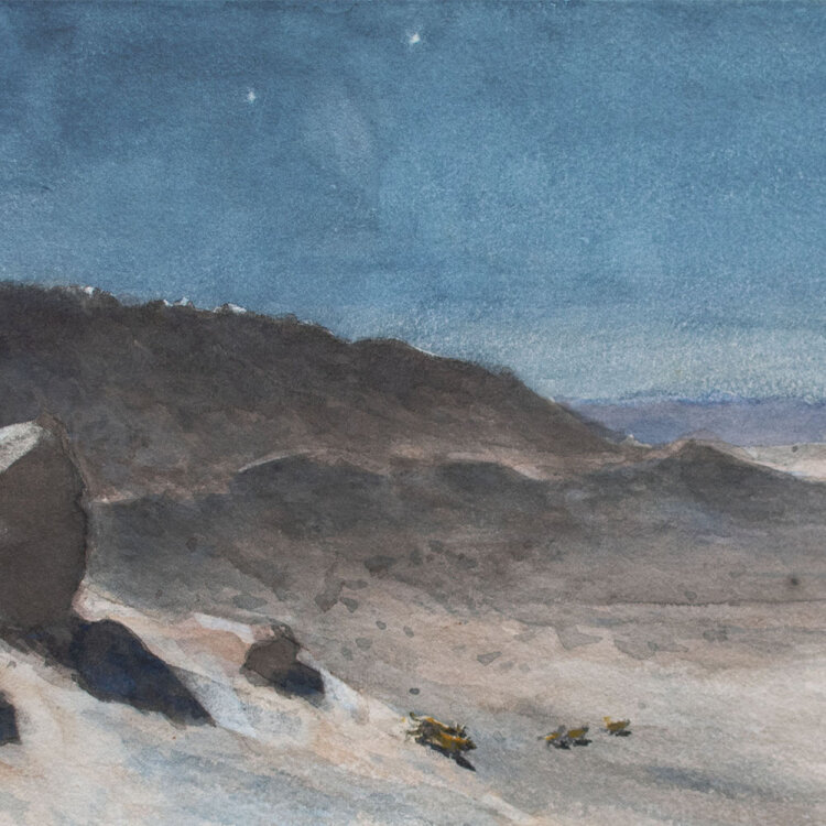 Unbekannt - Granit-Wüste von Assuan - o.J. - Aquarell auf kräftigem Aquarellpapier