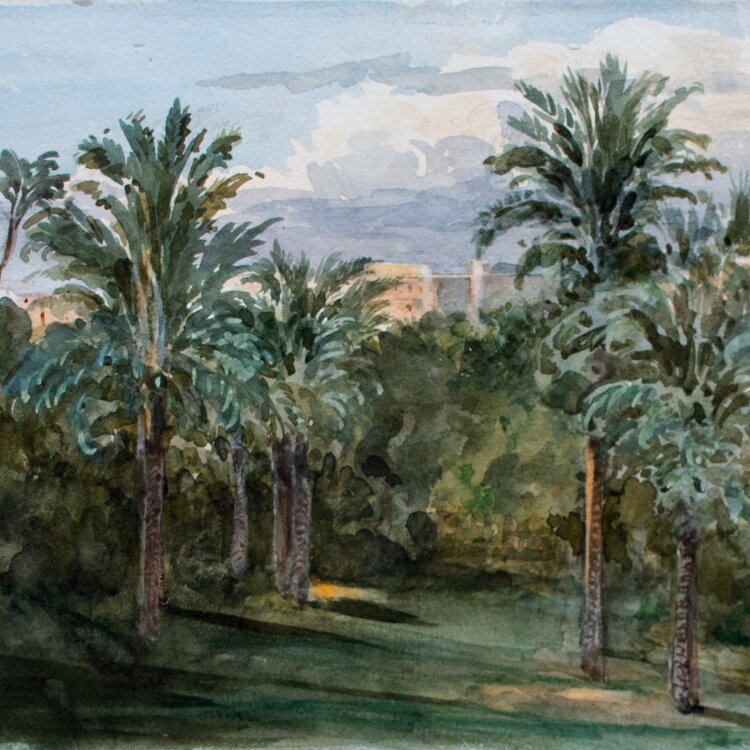 unbekannt - Garten in Kairo - o. J. - Aquarell